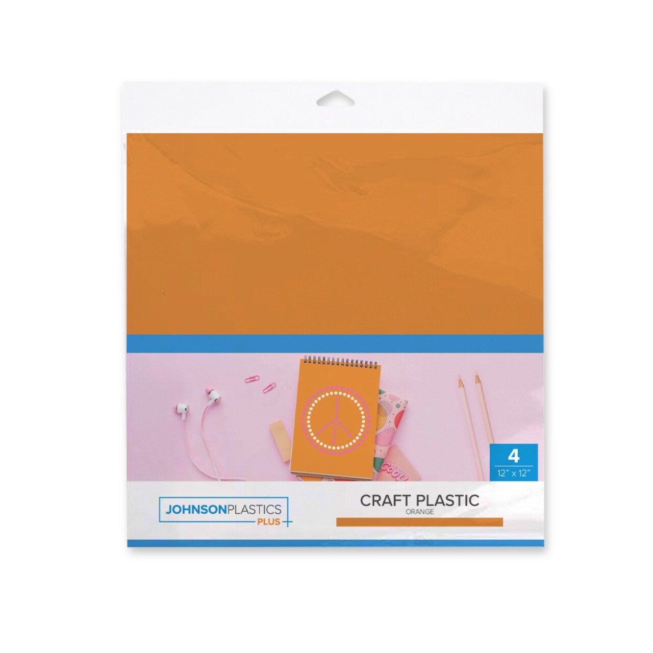 Craft Plastic Sheet Pack, Orange - 4 sheets per pack